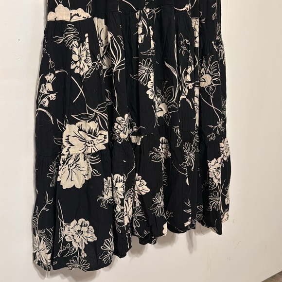 Lola P V Neck Floral Lace Trim Tank Dress Ruffle - Picture 4 of 11